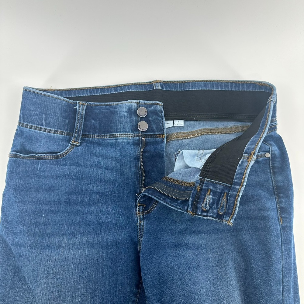 Nine West Jeans Womens 8 Blue Comfort Stretch Straight Denim Whisker 5 Pockets